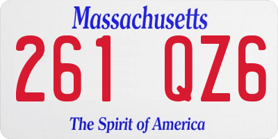MA license plate 261QZ6