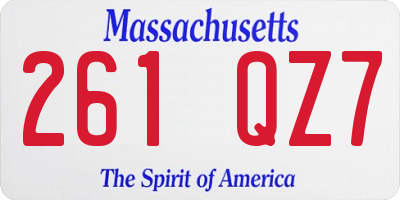 MA license plate 261QZ7