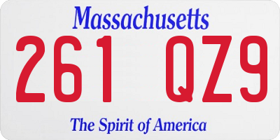 MA license plate 261QZ9