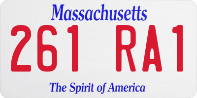 MA license plate 261RA1