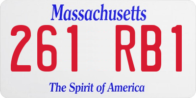 MA license plate 261RB1
