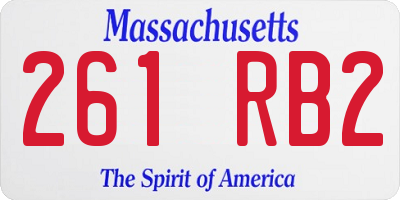 MA license plate 261RB2