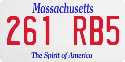 MA license plate 261RB5