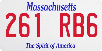 MA license plate 261RB6