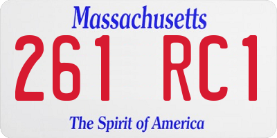 MA license plate 261RC1