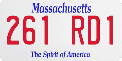 MA license plate 261RD1