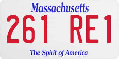 MA license plate 261RE1