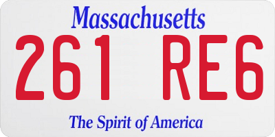 MA license plate 261RE6