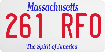 MA license plate 261RF0