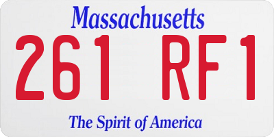 MA license plate 261RF1