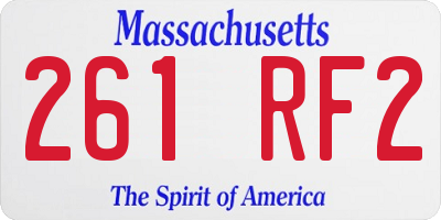 MA license plate 261RF2