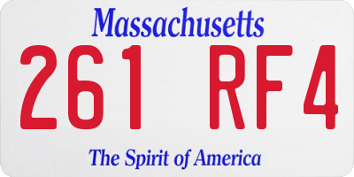 MA license plate 261RF4