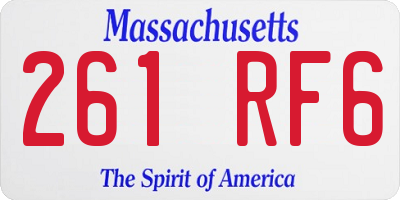 MA license plate 261RF6