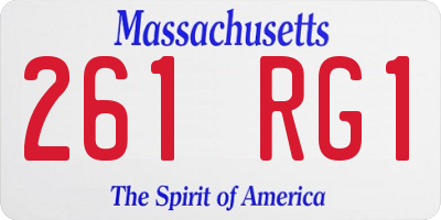 MA license plate 261RG1