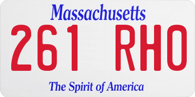 MA license plate 261RH0
