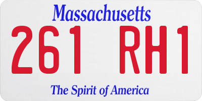 MA license plate 261RH1