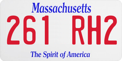 MA license plate 261RH2