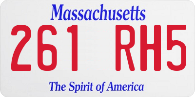 MA license plate 261RH5