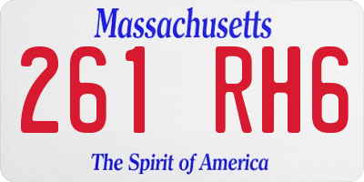 MA license plate 261RH6