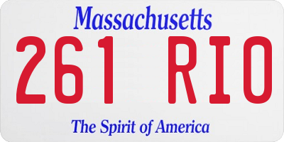 MA license plate 261RI0