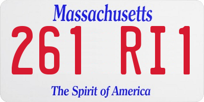 MA license plate 261RI1