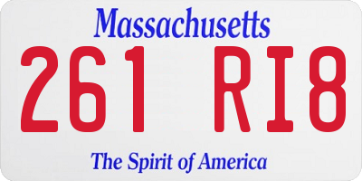 MA license plate 261RI8