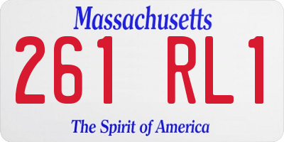 MA license plate 261RL1