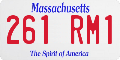 MA license plate 261RM1