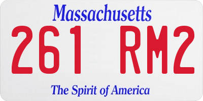 MA license plate 261RM2