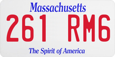 MA license plate 261RM6