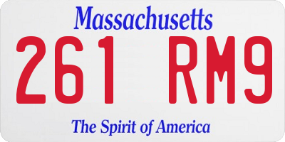 MA license plate 261RM9