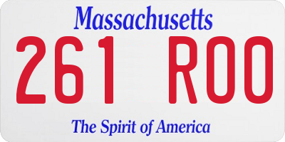 MA license plate 261RO0