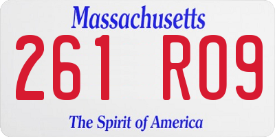 MA license plate 261RO9