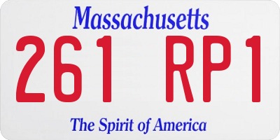 MA license plate 261RP1