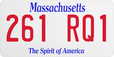 MA license plate 261RQ1