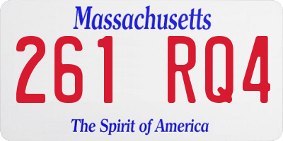 MA license plate 261RQ4