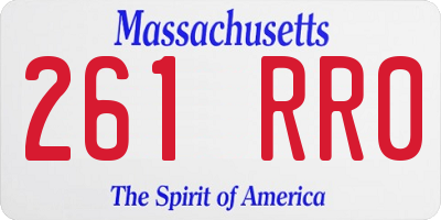MA license plate 261RR0