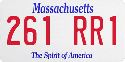 MA license plate 261RR1
