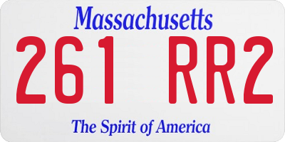 MA license plate 261RR2