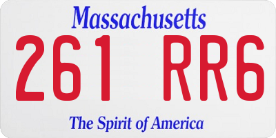 MA license plate 261RR6