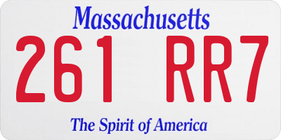 MA license plate 261RR7