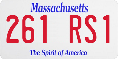 MA license plate 261RS1