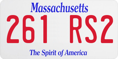 MA license plate 261RS2
