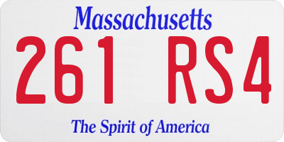 MA license plate 261RS4