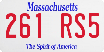 MA license plate 261RS5