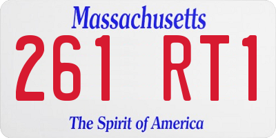 MA license plate 261RT1
