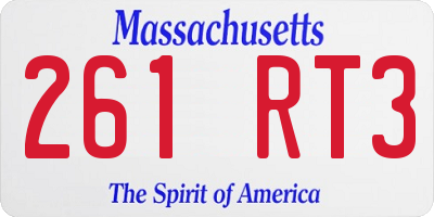 MA license plate 261RT3