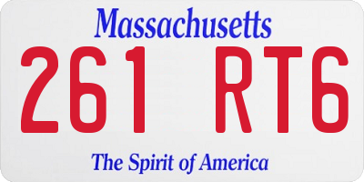MA license plate 261RT6