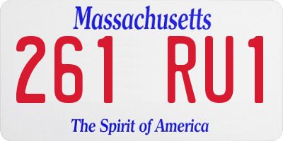 MA license plate 261RU1