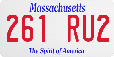 MA license plate 261RU2